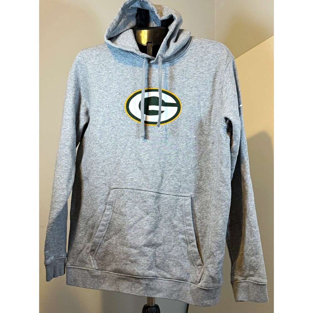 Nike Green Bay Packers Gray Pullover Hoodie Sweatshirt Size L NFL